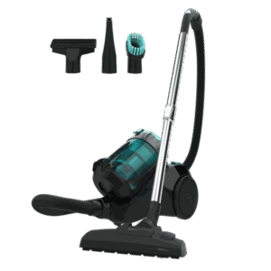 مكنسة برميلية 800 واط، بدون كيس متعددة الإعصار، خزان 2.5 لتر، أنبوب تلسكوبي معدني، مرفقات للأثاث والزوايا.