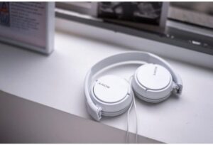 Sony wired headphones in white