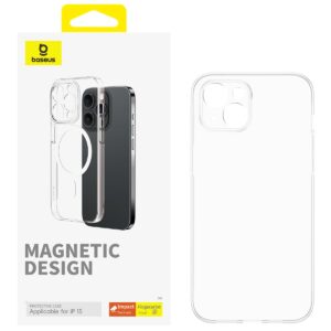 بيسيوس غطاء شفاف مغناطيسي لموبايل ايفون 15