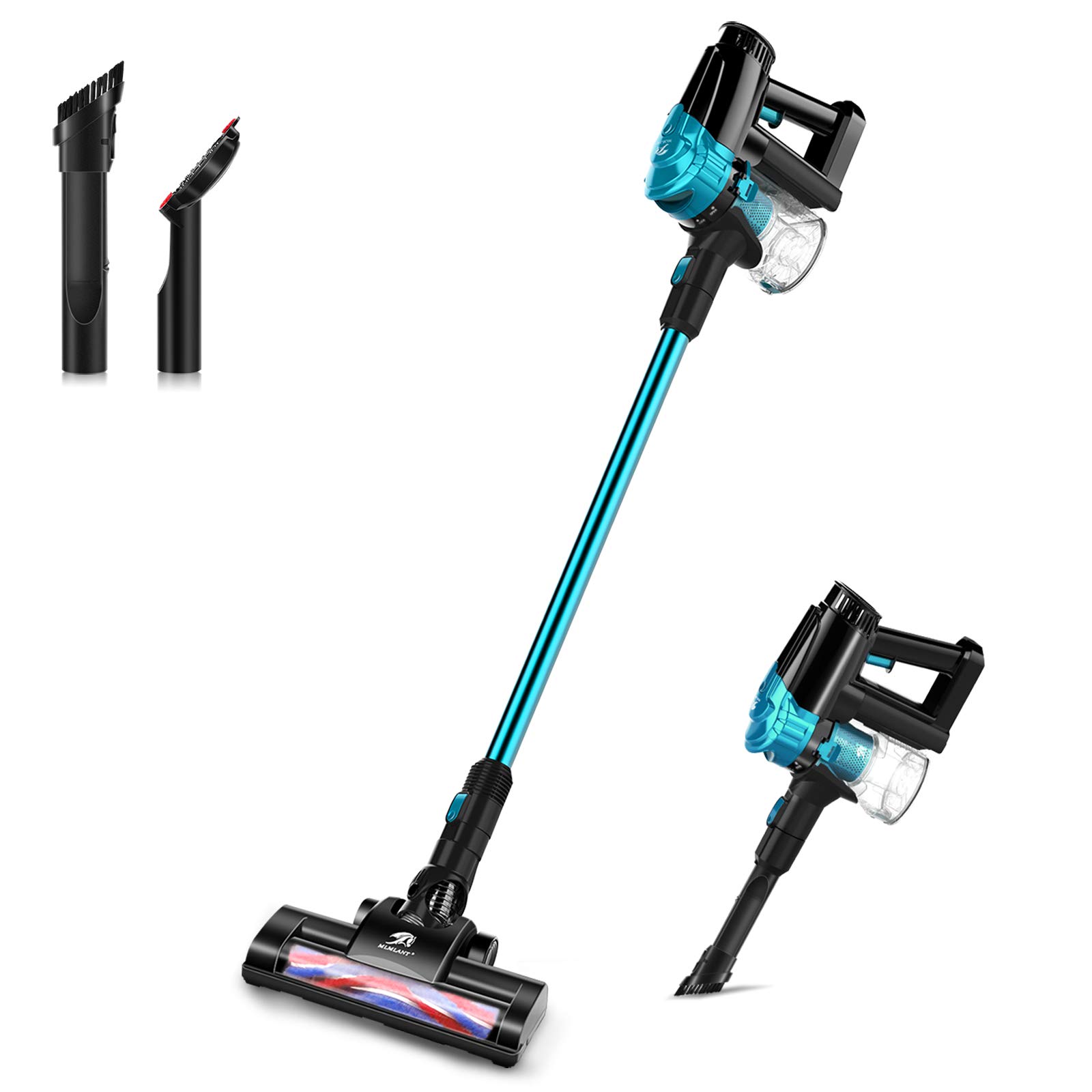 مكنسة لاسلكية ببطارية 200 واط باللون أزرق و رمادي مكنسة لاسلكية ببطارية 200 واط باللون أزرق و رمادي