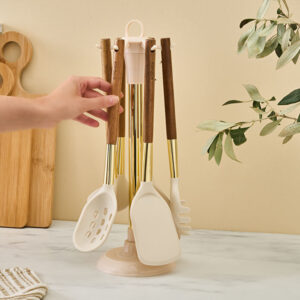 Karaca Harper's Kitchenware Set with 7 Piece Stand