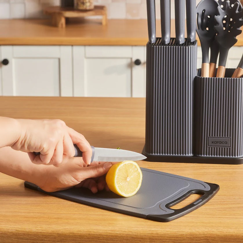 Karaca Massimo 12 Piece Anthracite Cutting Set Karaca Massimo 12 Piece Anthracite Cutting Set