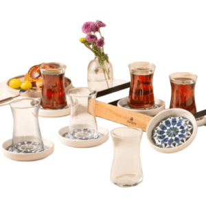 كاراجا طقم كاسات شاي روما 12 قطعة أبيض