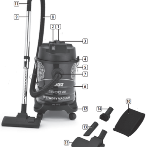 Princess Vacuum Cleaner Barrel Vacuum Cleaner 25L 1500W