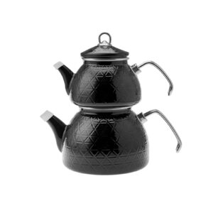 Karaca Black Enameled Crystal Teapot Set 