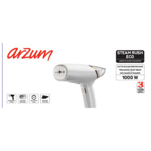  ارزوم مكواة بخار محمولة 1000 واط باللون الابيض5