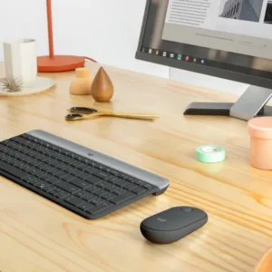 لوجيتك طقم لوحة مفاتيح وماوس لاسلكي جرافيت
