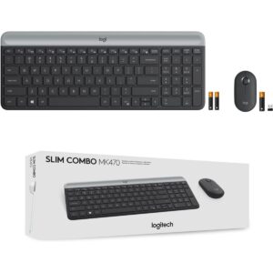 لوجيتك طقم لوحة مفاتيح وماوس لاسلكي جرافيت