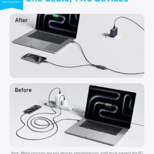 انكر كيبل شحن 2 في 1 يو اس بي-سي 140 واط 