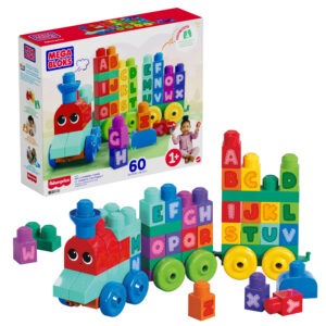 Mega Bloks - Alphabet Train - Includes 60 large building blocks - Model DXH35 - by Mattel