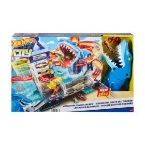Hot Wheels - Shark Attack Escape Kit - Includes one car - Multi-story parking lot - Model HDP06 - Produced by Mattel