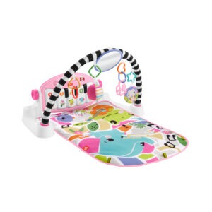 Fisher-Price - Click and Play Musical Play Mat - Glow and Grow Pink Edition - Includes a luminous piano and 10 sensory toys - Model HWY61 - by Mattel