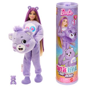 Barbie Coyote Reveal - Care Bears Share Bear Edition - 10 surprises, hair color change, disco and western accessories - Model JCN94 - Produced by Mattel
