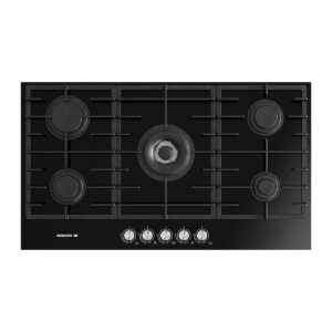 ميديون موقد الغاز  90 سم 5 شعلات باللون الاسود