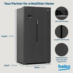 Beko Inverter Refrigerator 558L Dark Stainless Steel