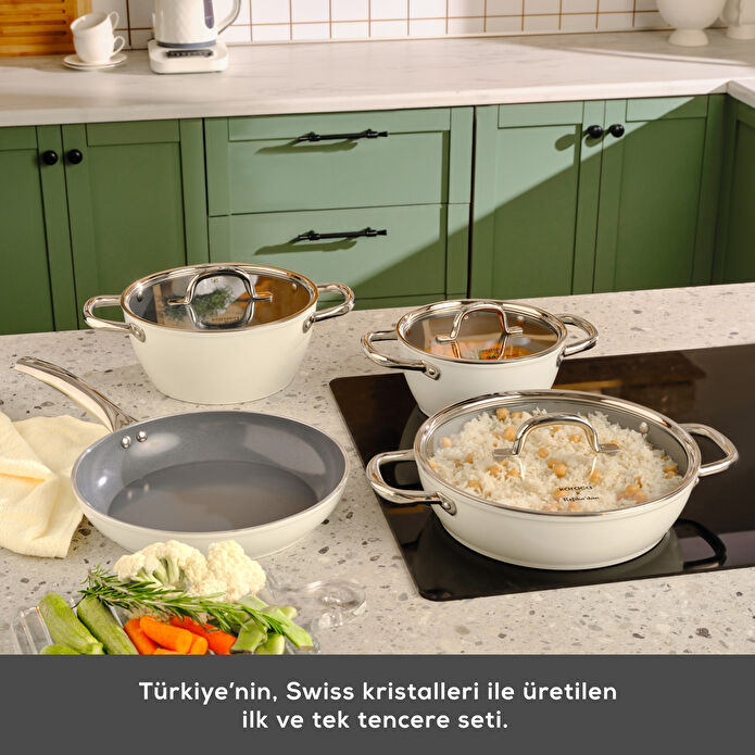 كاراجا طنجرة سويس كريستال كريمي معدني 18 سم product thumbnail 2