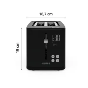 KRUPS Toaster Two-Slice Bread in Black