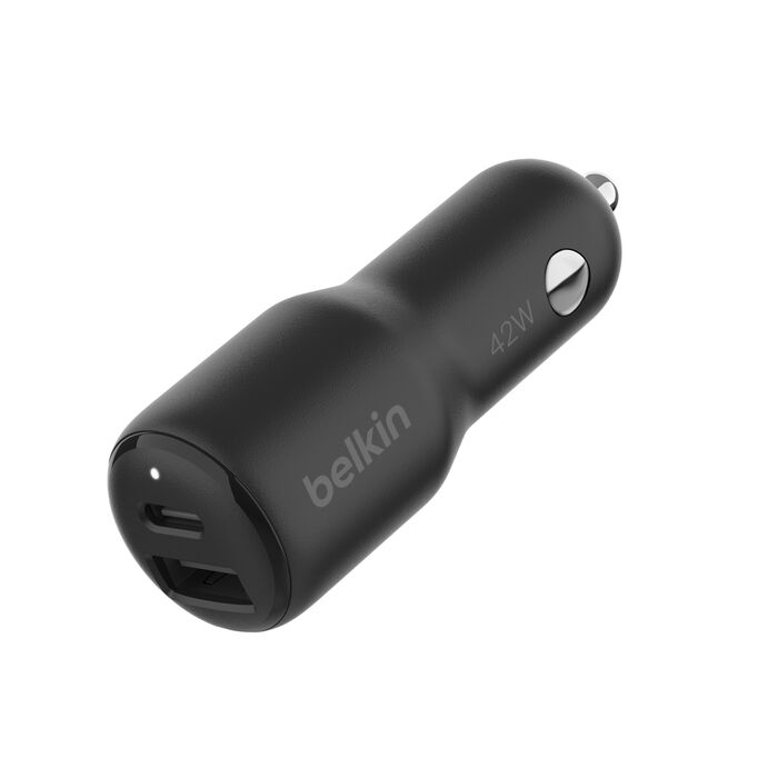 بلكين شاحن سيارة بوستشارج مزدوج 42 واط Belkin Dual 42W PostCharge Car Charger