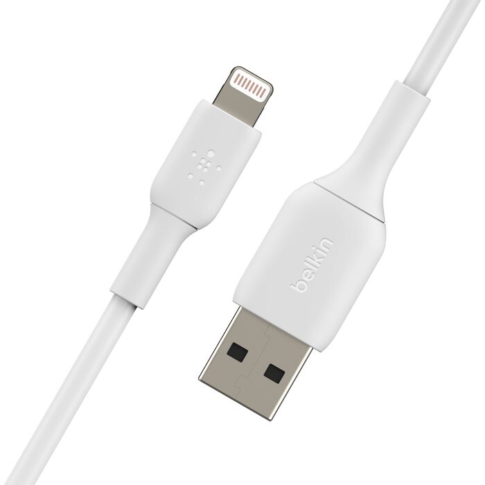Belkin USB-A to Lightning 3 meter PostCharge cable in white color Belkin USB-A to Lightning 3 meter PostCharge cable in white color