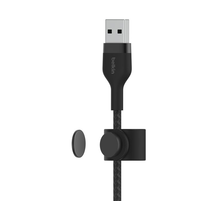 بلكين كيبل بوستشارج يو اس بي-ايه إلى لايتينيج برو فليكس سيليكون مضفر 1 متر أسود2 Belkin Cable PostCharge USB-A to Lightning Pro Flex Silicone Braided 1 meter Black