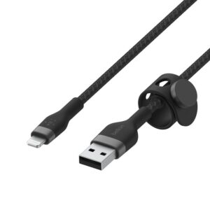 Belkin Cable PostCharge USB-A to Lightning Pro Flex Silicone Braided 1 meter Black