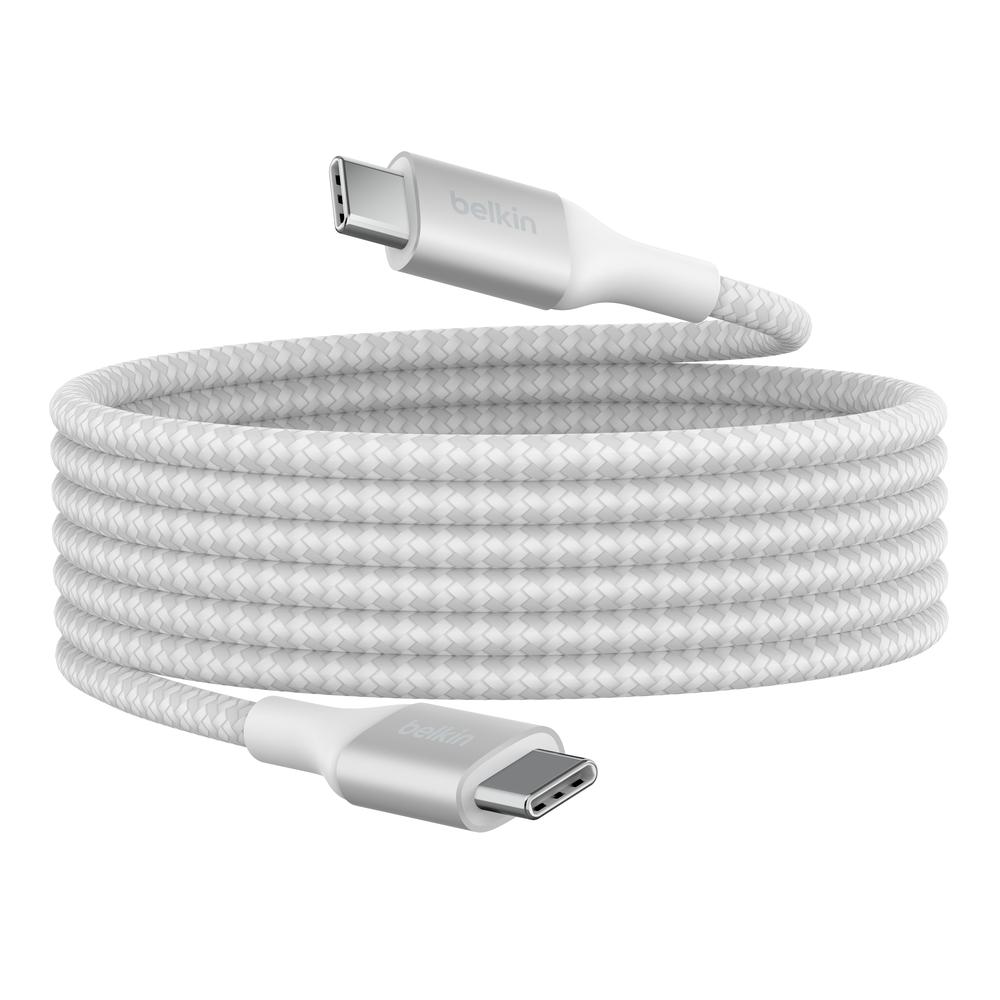 بلكين كيبل بوستشارج يو اس بي -سي 240 واط 1 متر أبيض2 Belkin Cable PostCharge USB-C 240W 1 meter white