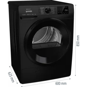 Gorenje 8 kg heat pump clothes dryer in black color