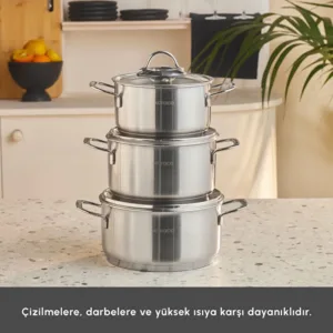 كاراجا طقم طناجر فيورينو ستانلس ستيل 6 قطع