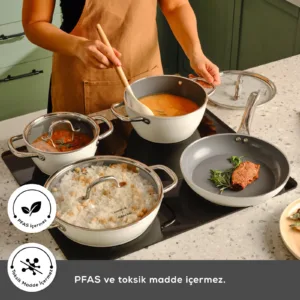 كاراجا طنجرة سويس كريستال كريمي معدني 18 سم