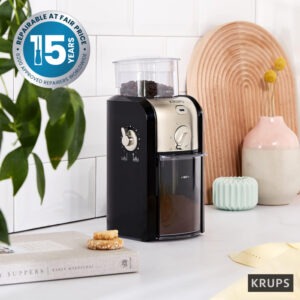 Krups 17-level coffee grinder in black