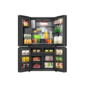 Hisense 4-door refrigerator with screen and water and ice treatment technology 615 liters