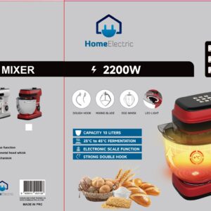هوم الكتريك خلاط و عجانة كهربائية 10 لتر 2200 واط