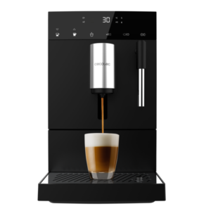 Cremmaet Compact Steam fully automatic coffee machine with 19 bar pressure, Thermoblock heating system, 5 level built-in grinder, milk steaming wand, touch screen, 1.1 liter water tank and compact design.     