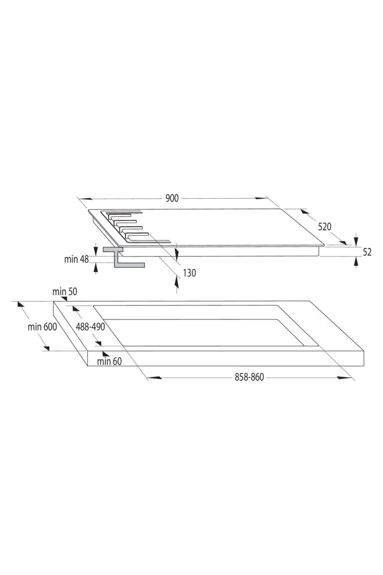 1235 Gorenje 90-cm Built-In Gas Stove in Black Glass