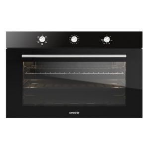 SuperChef Belt N 90cm Gas Oven in Black Color Glass