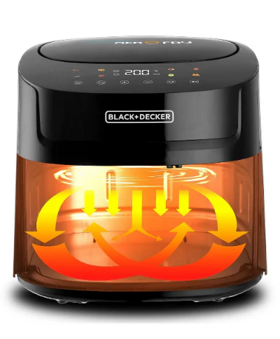 2بلاك اند ديكر قلاية هوائية رقمية 7.2 لتر 1800 واط Black & Decker Digital Air Fryer 7.2L 1800W