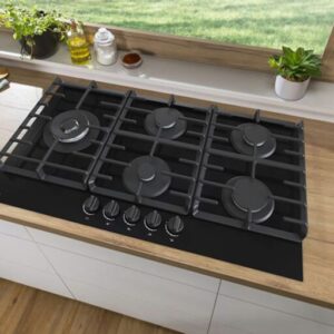 Gorenje 90-cm Built-In Gas Stove in Black Glass