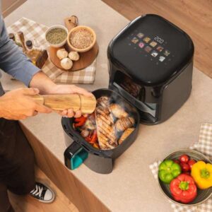 Cecotec Cecofry&Grill Smokin' Prime 8500 Air Fryer 2300W 8.5L, dual heating system, grill and sauté function, smoking function, 10 programs, display window and temperature control.