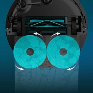 Cecotec Conga X50 Cleaning Robot with 15,000 Pa suction power, laser navigation, 4-in-1 self-cleaning base, rotating mops, 5200 mAh battery, 240 minutes operation, carpet detection, app control, WiFi and Bluetooth.