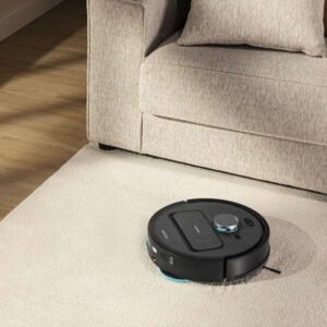 Cecotec Conga X50 Cleaning Robot with 15,000 Pa suction power, laser navigation, 4-in-1 self-cleaning base, rotating mops, 5200 mAh battery, 240 minutes operation, carpet detection, app control, WiFi and Bluetooth.