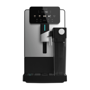 Cremmaet Latte Compact is a fully automatic coffee machine with 19 bar pressure, Thermoblock system, built-in 5 degree grinder, 400 ml milk tank, touch screen and 6 different coffee drinks.