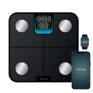 Cecotec Surface Precision HealthySmart Smart Bathroom Scale with Bluetooth connectivity and mobile app, 25 body measurement, LCD display, 180 kg capacity, 28 x 28 cm design and auto start system.    