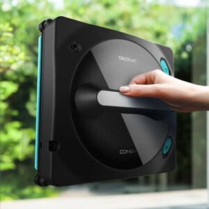 Cecotec Conga Windroid 1490 TwerkingSpray Connected 4-in-1 window cleaning robot, front vibrating wiper, dual spray, 8 cleaning modes, app and remote control, safety lanyard and washable mops.