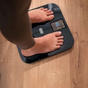 Cecotec Surface Precision HealthySmart Smart Bathroom Scale with Bluetooth connectivity and mobile app, 25 body measurement, LCD display, 180 kg capacity, 28 x 28 cm design and auto start system.