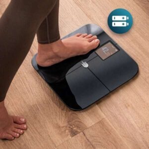 Cecotec Surface Precision HealthySmart Smart Bathroom Scale with Bluetooth connectivity and mobile app, 25 body measurement, LCD display, 180 kg capacity, 28 x 28 cm design and auto start system.