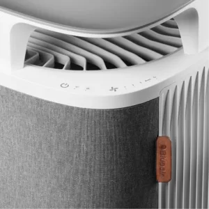 Blueair air purifier with two built-in filters in white gray