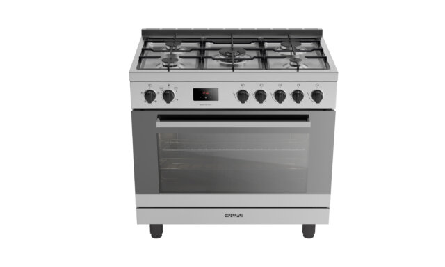 فيراري موقد غاز قائم 90 سم ستانلس ستيل Ferrari Standing Gas Burner 90cm Stainless Steel