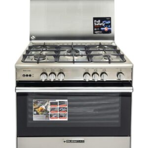 Glem Gas Oven 90*60 cm Stanley Steel 5 Burners