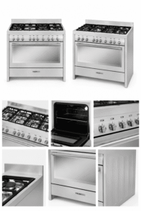 Glem Gas Multifunctional 6 Burners Stainless Steel Oven 134L Capacity 120+60cm with Fan