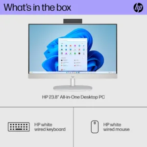 HP All-in-One Desktop PC with 23.8-inch screen, 7 Ultra processor, 16GB RAM, 1TB